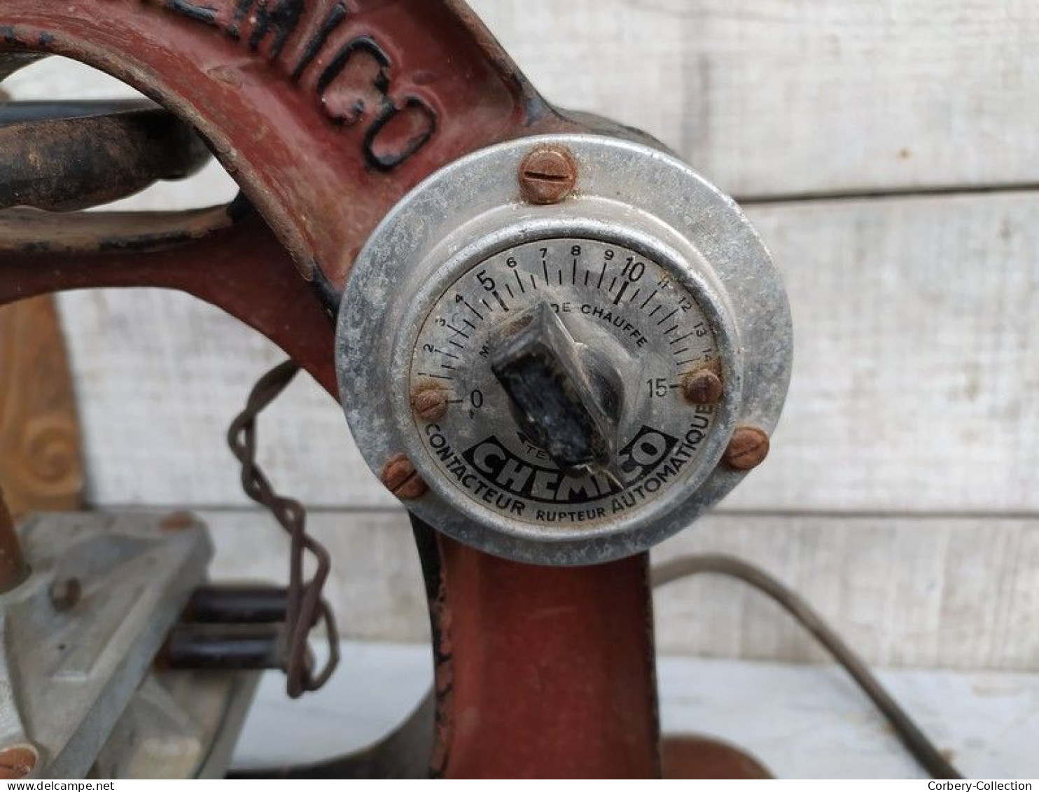 Ancienne Presse à Vulcaniser Chemico 1930/1940 Chambre à Air Cycles Autos Collection Garage Automobilia