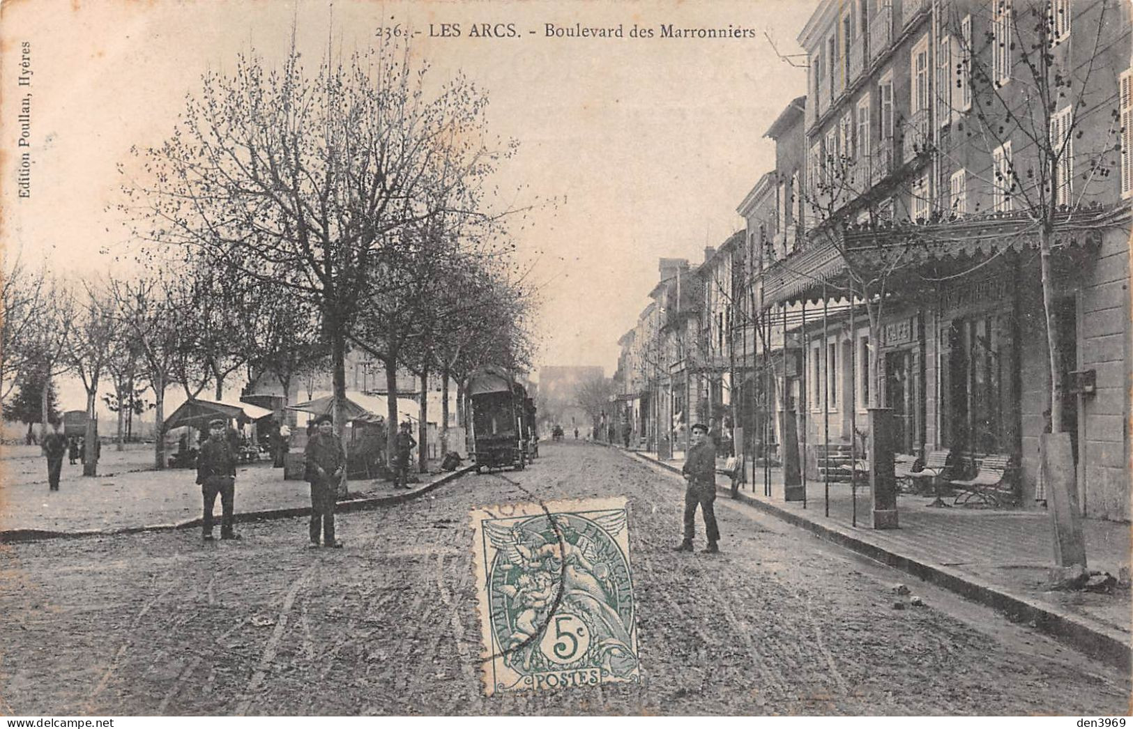 Les ARCS (Var) - Boulevard Des Marronniers - Marché - Voyagé 190? (2 Scans) M. Fabre, Ingénieur à Grandris Rhône - Les Arcs