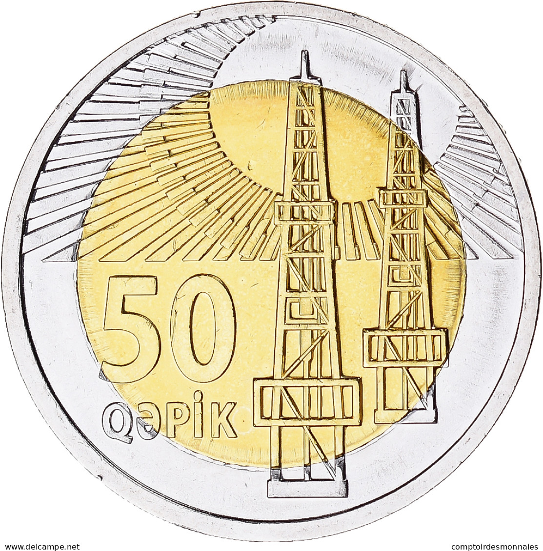 Monnaie, Azerbaïdjan, 50 Qapik, 2021, SPL, Bimétallique - Azerbaïdjan