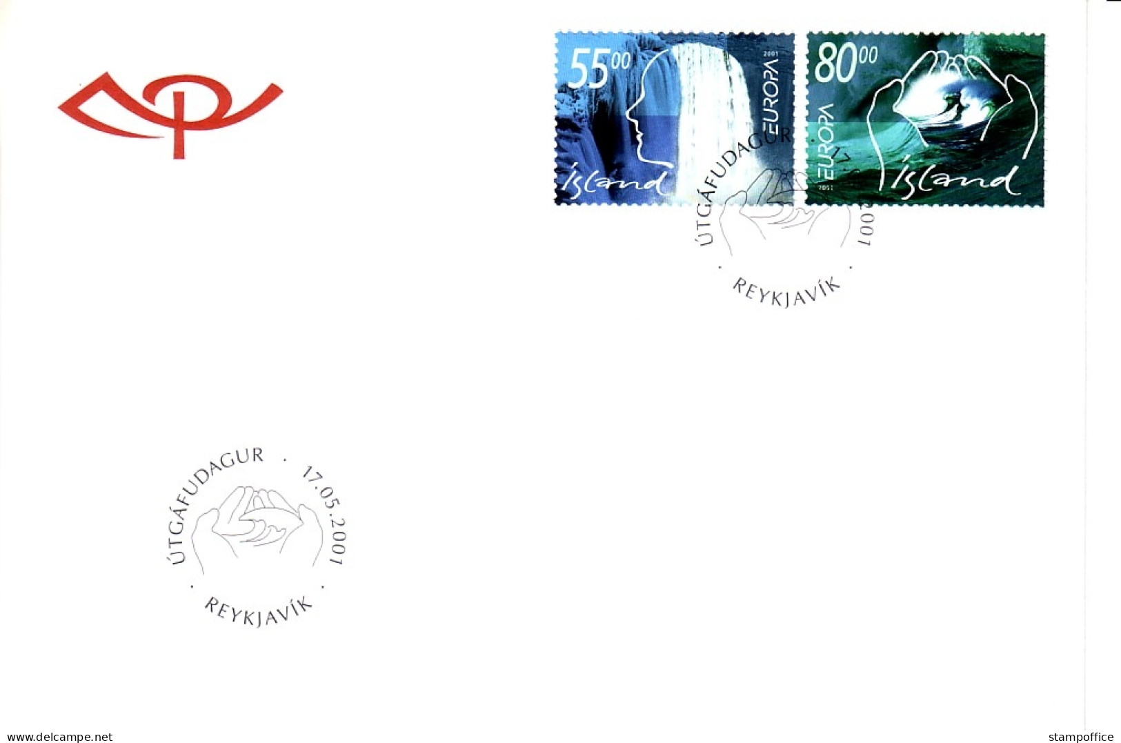 ISLAND MI-NR. 981-982 FDC EUROPA 2001 WASSER - 2001