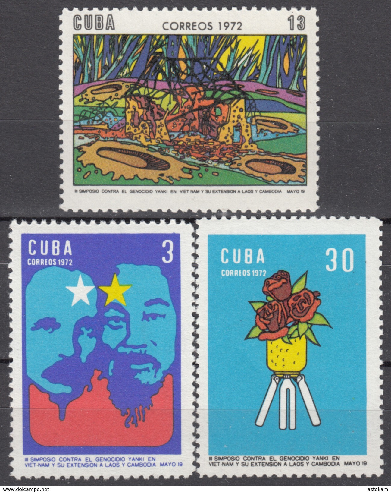CUBA 1972, CONFERENCE AGAINST The WAR In VIETNAM, COMPLETE MNH SERIES With GOOD QUALITY, *** - Ongebruikt