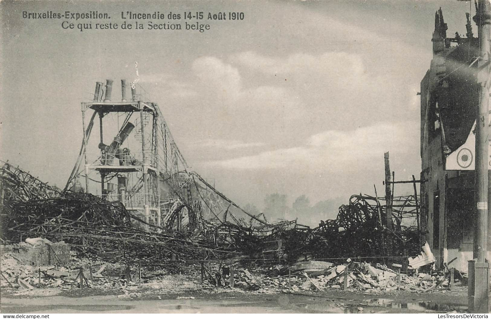 BELGIQUE - L'incendie Des 14 Et 15 Août 1910 - Ce Qui Reste De La Section Belge - Carte Postale Ancienne - Universal Exhibitions