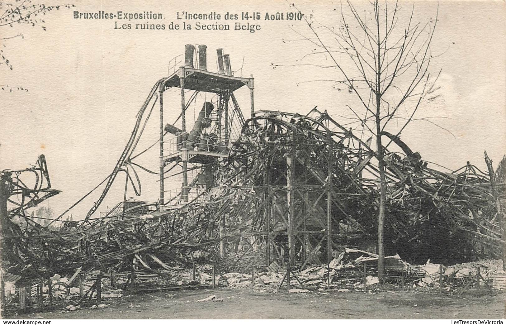 BELGIQUE - L'incendie Des 14 Et 15 Août 1910 - Les Ruines De La Section Belge - Carte Postale Ancienne - Universal Exhibitions