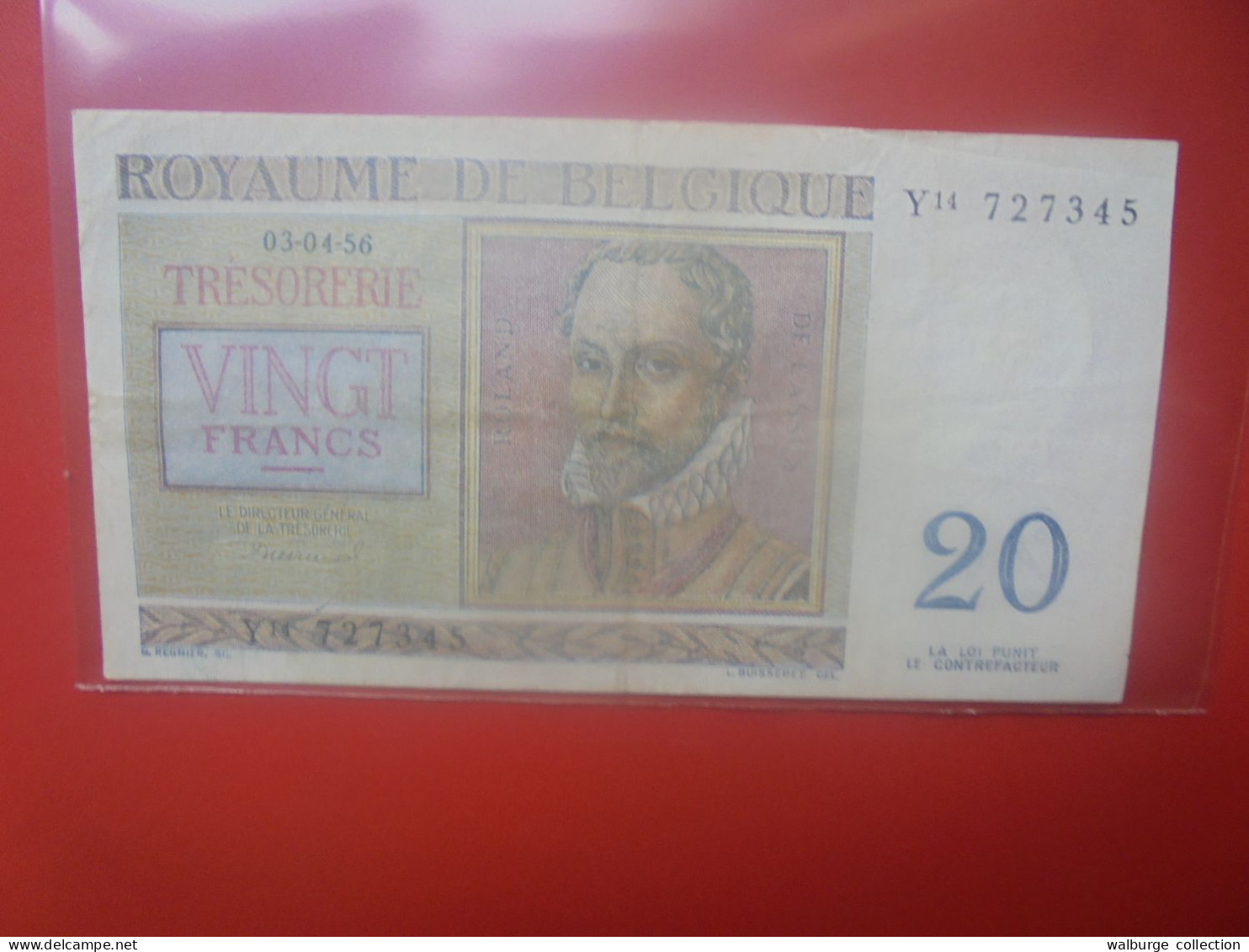 BELGIQUE 20 Francs 1956 Circuler (B.33) - 20 Franchi