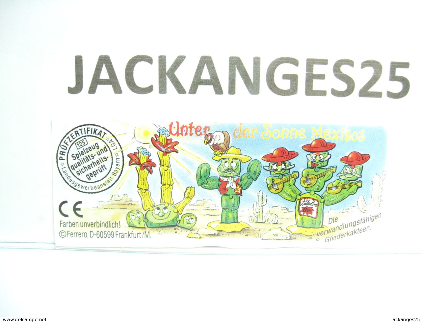 KINDER 3.  614130 PUZZLE CACTUS MEXIKOS 1999 2003  + BPZ - Puzzels