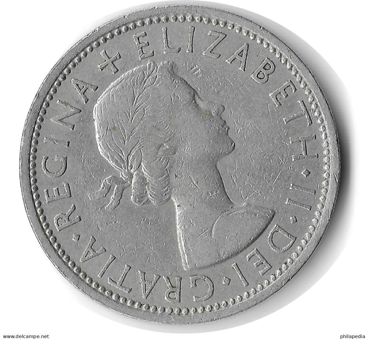 Angleterre Elizabeth II Reine Par La Grâce De Dieu Florin Maison Windsor Rose Tudor QEII 1966 Pièce 2 Shillings KM : 906 - 50 Renten- & 50 Reichspfennig