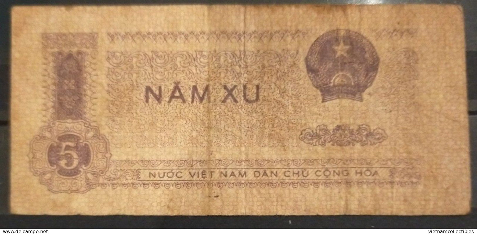 North Vietnam Viet Nam VF 5 Xu Banknote Note 1975 - Pick # 76 / 2 Photos - Vietnam