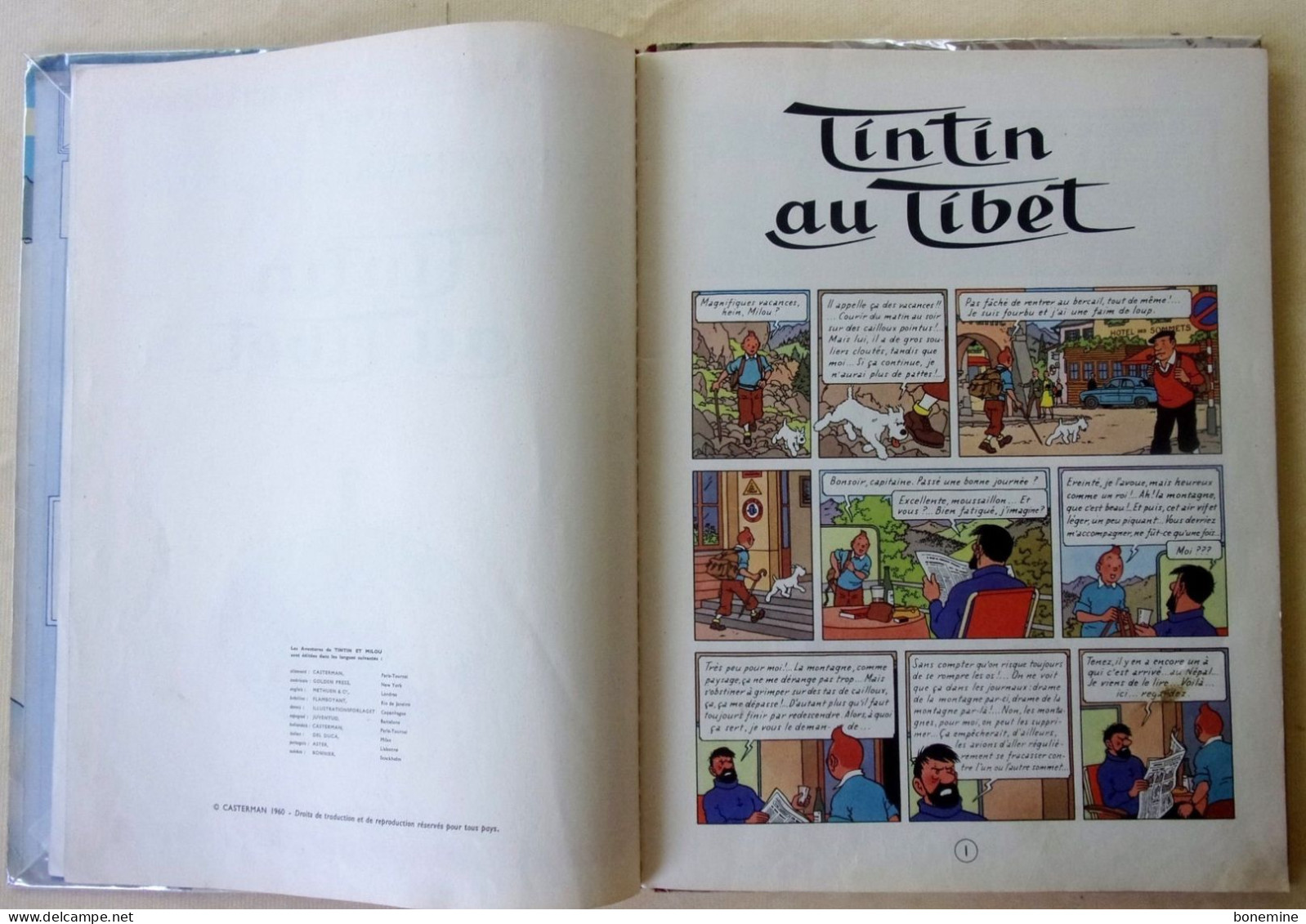 Tintin au tibet EO Française 1960