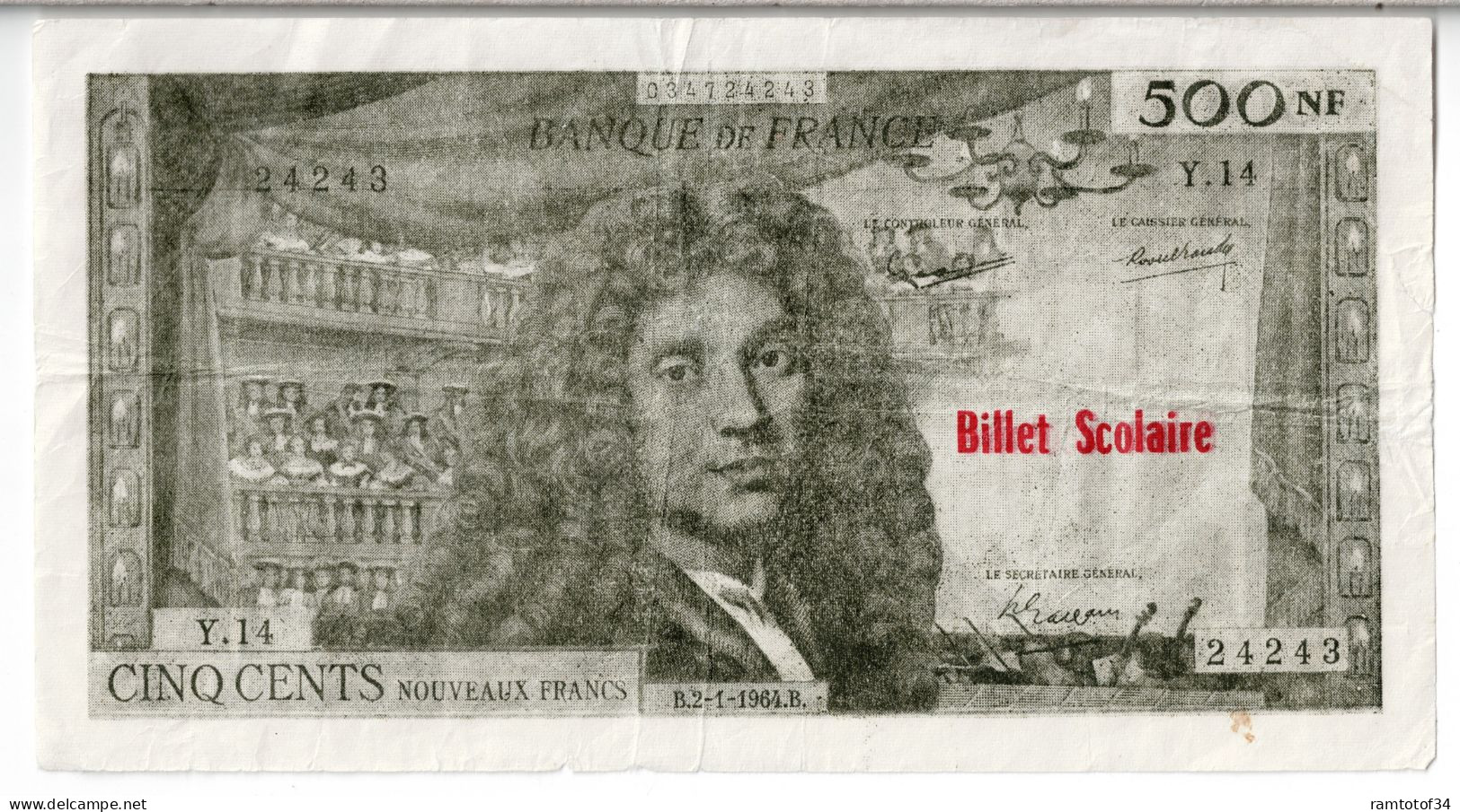 FRANCE - Billet Scolaire 500 NF - Fiktive & Specimen