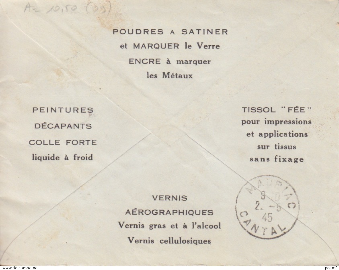 Lettre Laboratoires Rec. Provisoire Obl. Lyon-Villette Le 17/5/45 Sur 1f, 1f20, 2f40, 3f Dulac N° 693 (tarif Du 1/3/45) - 1944-45 Marianne Of Dulac