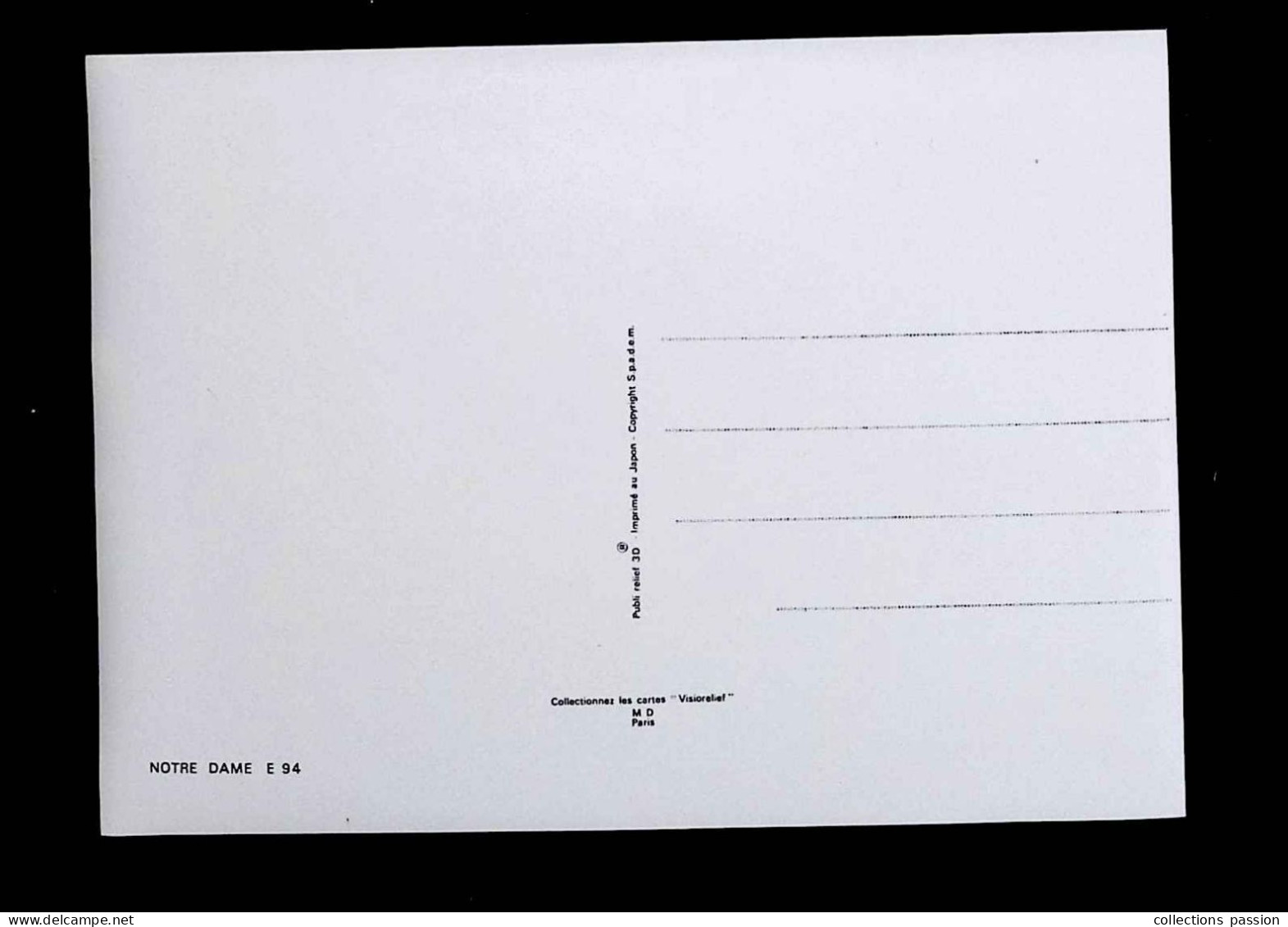 Cp, Carte à Sytéme, VISIO-RELIEF, 3 D, 75, Paris, Notre Dame, Ed.  M.D - A Systèmes
