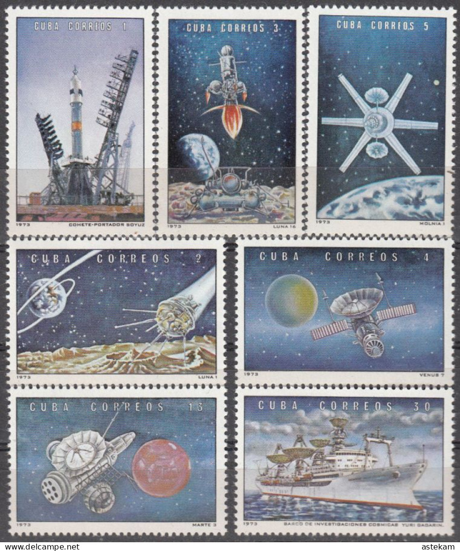 CUBA 1973, SPACE, COMPLETE MNH SERIES With GOOD QUALITY, *** - Nuevos