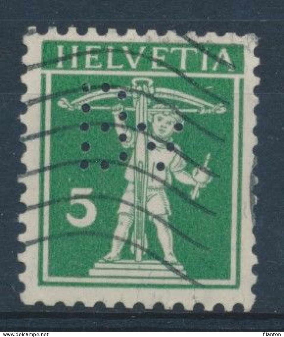 HELVETIA - SBK Nr 125 III - PERFIN - Gest./obl. - (ref. JOH 105) - Perfins