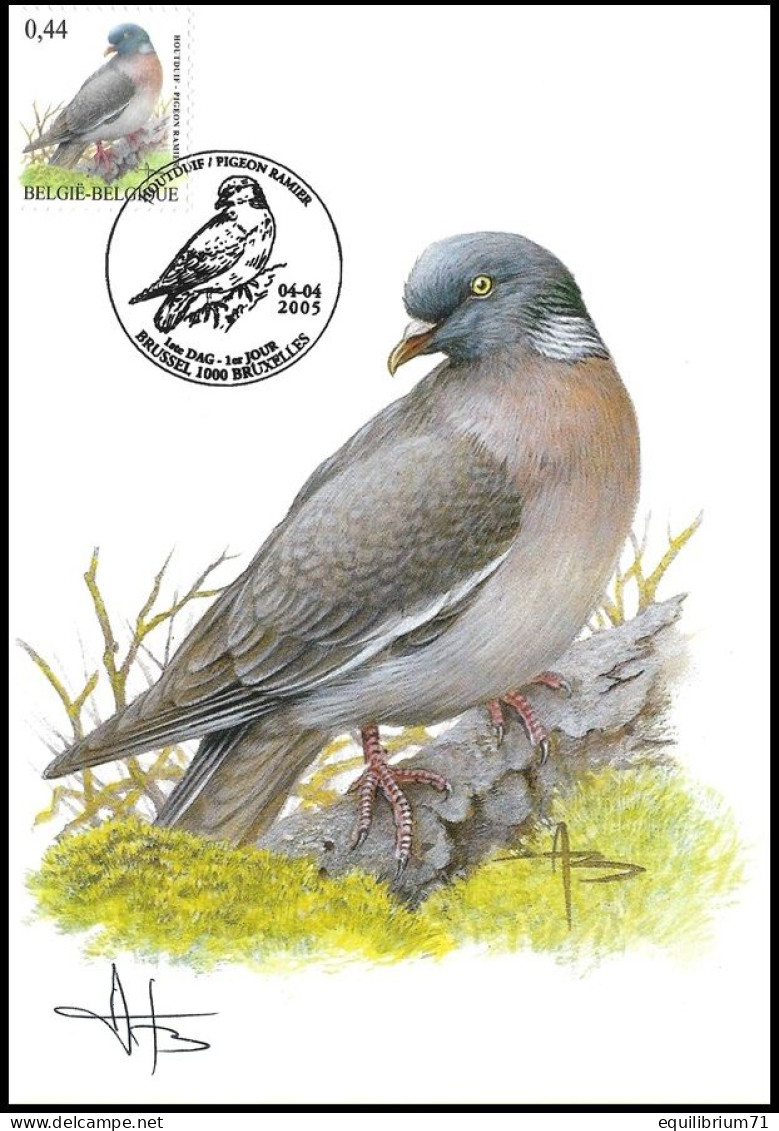 CM/MK° - Pigeon Ramier/Houtduif/Holztaube/Wood Pigeon/Columba Palumbus - BSL-BXL - 04-04-2005 - BUZIN - SIGNÉ/GETEKEND - Duiven En Duifachtigen