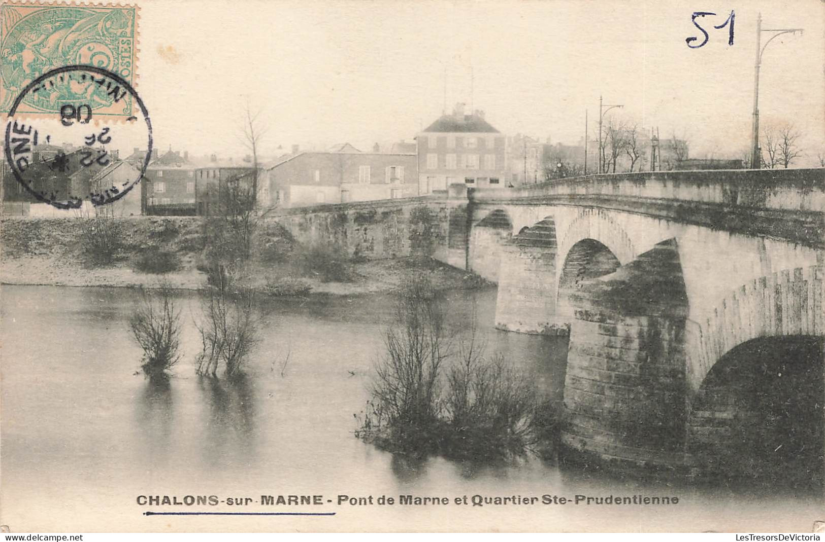 FRANCE - Chalons Sur Marne - Vue Générale Du Pont De Marne Et Quartier Ste Prudentienne - Carte Postale Ancienne - Châtillon-sur-Marne