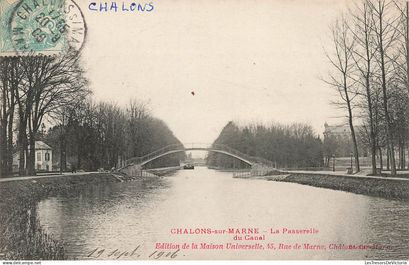 FRANCE - Chalons Sur Marne - Vue Générale De La Passerelle Du Canal - Carte Postale Ancienne - Châtillon-sur-Marne