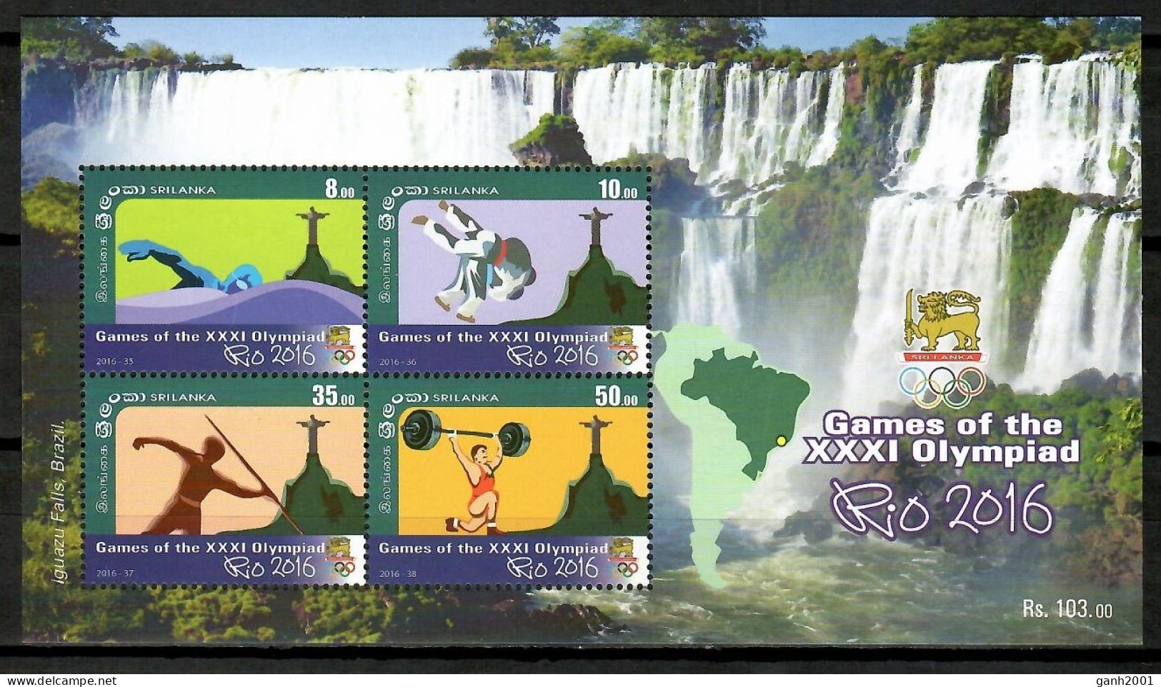 Sri Lanka 2016 / Olympic Games Rio De Janeiro MNH Juegos Olímpicos Olympische Spiele / Cu14332 4-16 - Sommer 2016: Rio De Janeiro