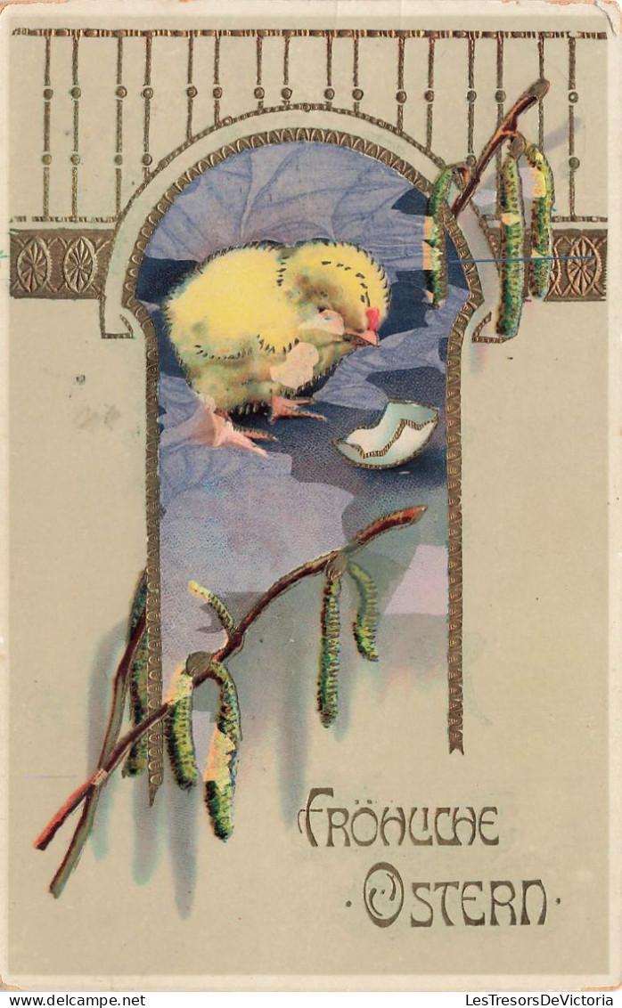 FETES ET VOEUX - Pâques - Fröuche Ostern - Un Poussin Sortant De Sa Coquille - Colorisé - Carte Postale Ancienne - Easter