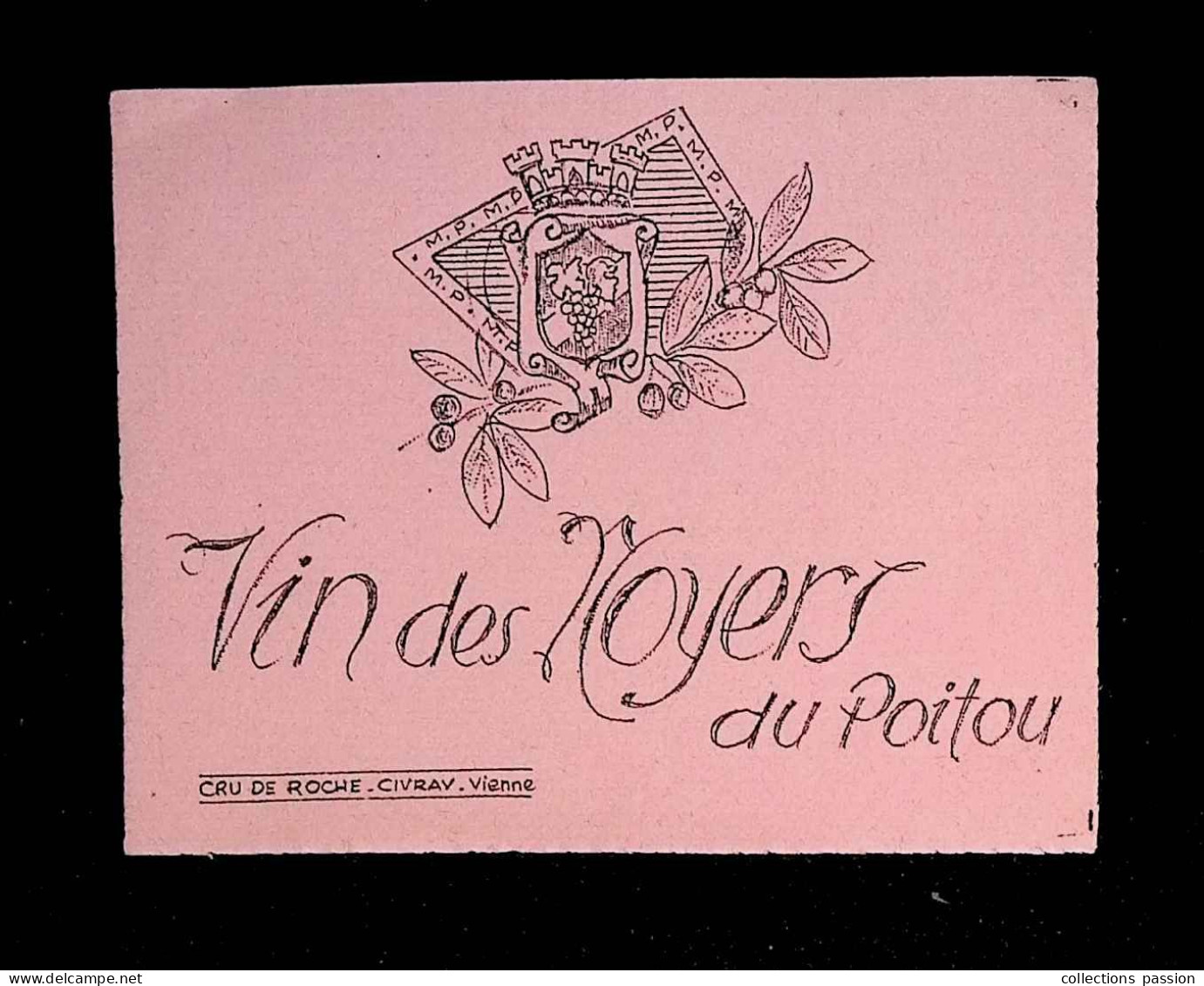 étiquette De Vin, Vin Des Moyers Du Poitou, Cru De Roche, Civray, Vienne - Autres & Non Classés