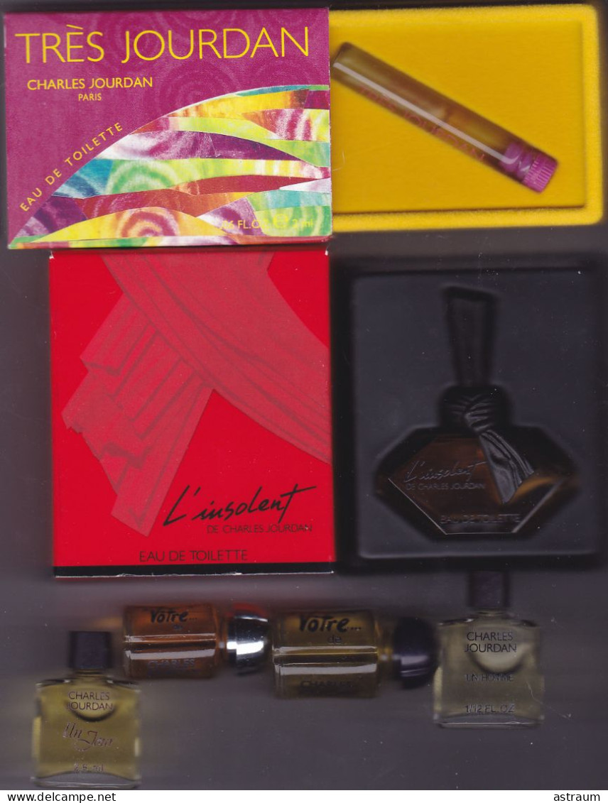 Lot 6 Miniature De Parfum- Charles Jourdan -EDT- Pleine Avec Boite - Miniaturas Hombre (en Caja)