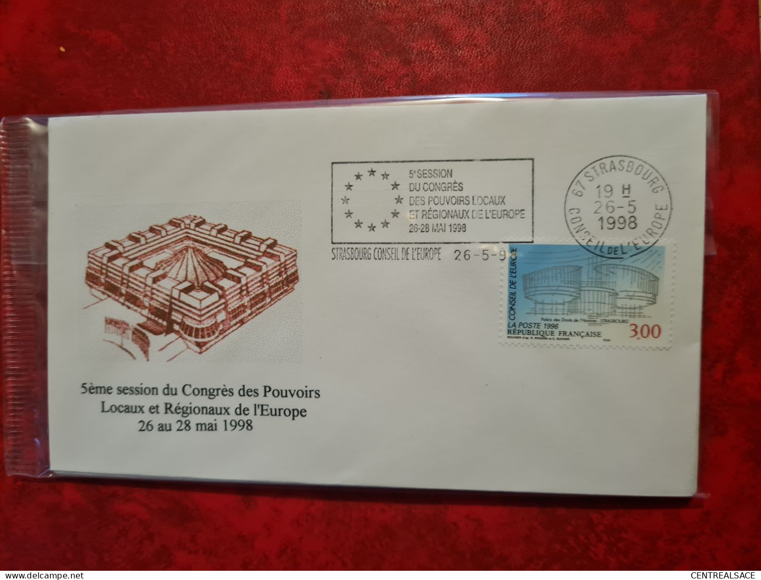 Lettre / Carte 1998 STRASBOURG 5° SESSION DU CONGRES DES POUVOIRS LOCAUX FLAMME - Other & Unclassified