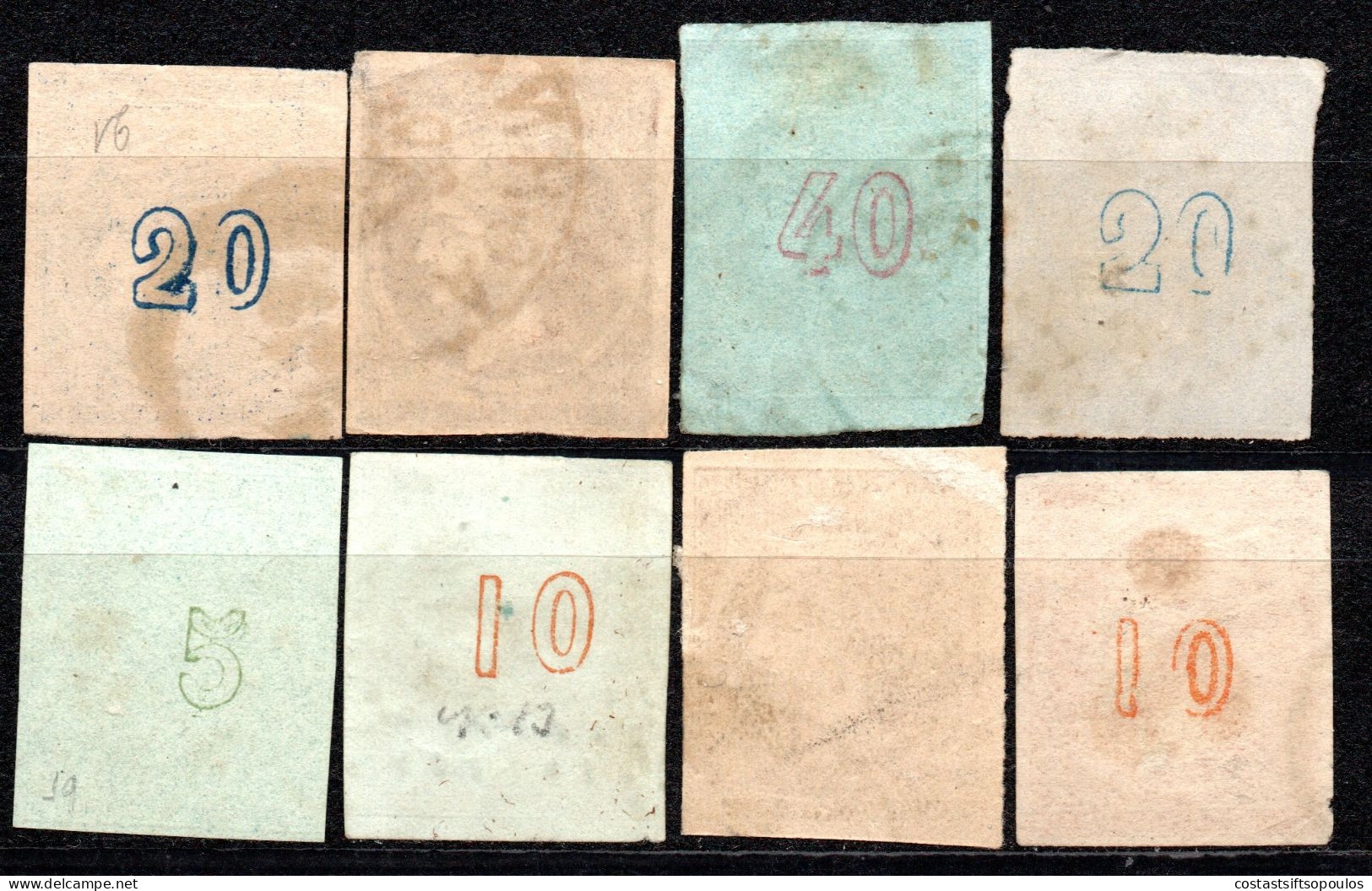 2471. GREECE  LARGE HERMES HEAD 8 NICE STAMPS LOT - Used Stamps