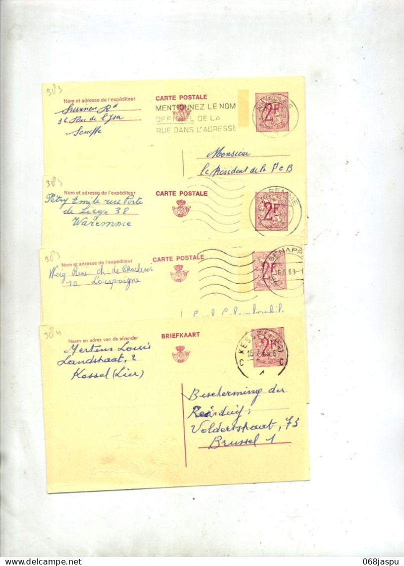 Lot  14 Carte Postale Armorie Lion Cachet Flamme Tarif à Voir - Cartoline 1951-..