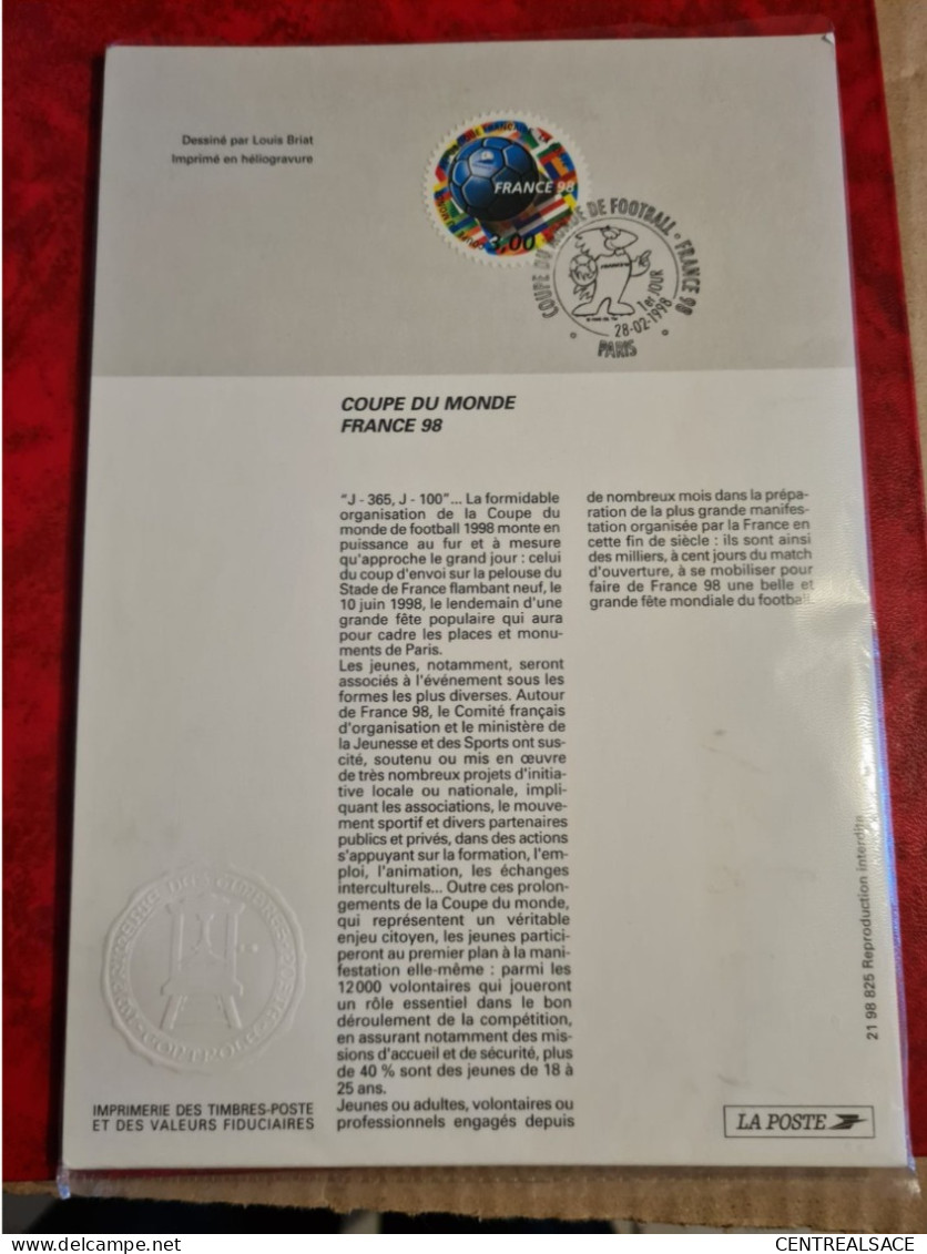 Lettre / Carte 1998 PARIS COUPE DU MONDE DE FOOTBALL FRANCE 98 - Autres & Non Classés