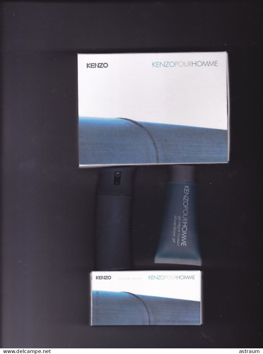 Lot 2 Miniature De Parfum - Kenzo -EDT- 1 Vaporisateur 3,5 Ml Plein Avec Boite + 1 Gel Integral Moussant 20ml - Mignon Di Profumo Uomo (con Box)