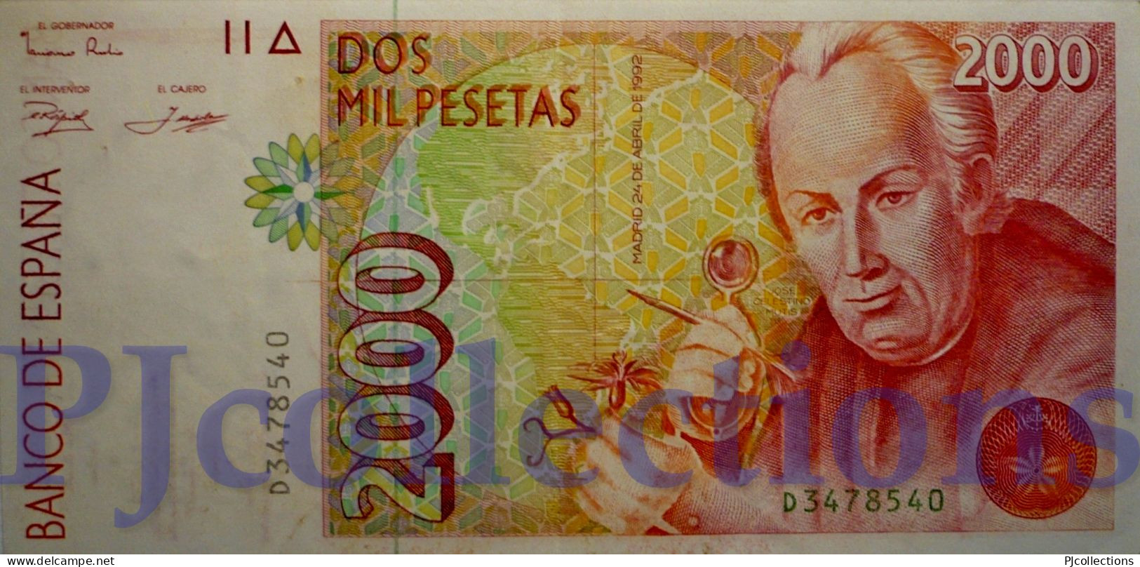 SPAIN 2000 PESETAS 1992 PICK 162 XF+ - [ 4] 1975-… : Juan Carlos I