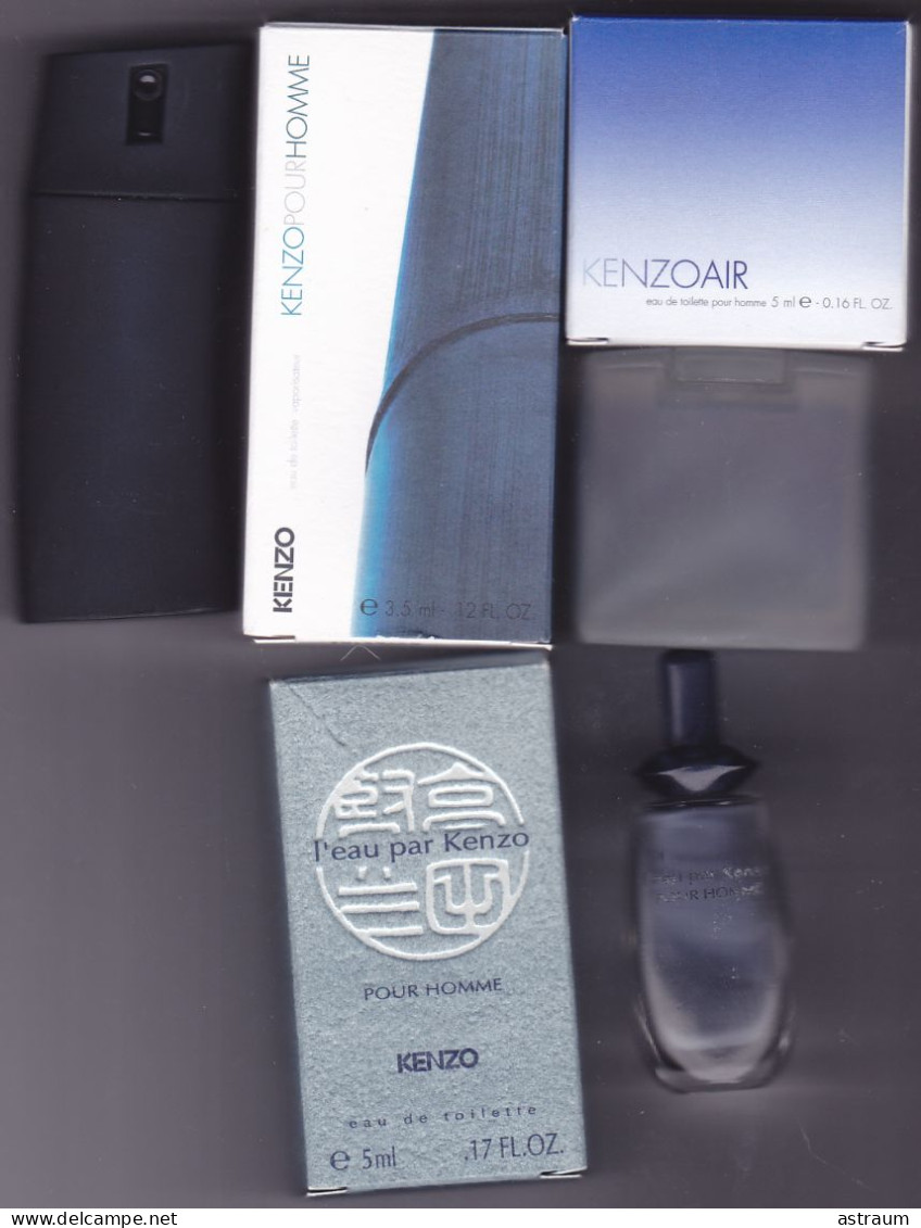 Lot 3 Miniature De Parfum - Kenzo -EDT- Voir Descriptif Ci Dessous - Miniatures Men's Fragrances (in Box)