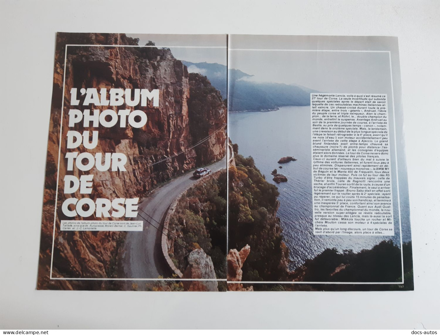 L'album Photo Du Tour De Corse - Coupure De Presse Automobile - Andere & Zonder Classificatie
