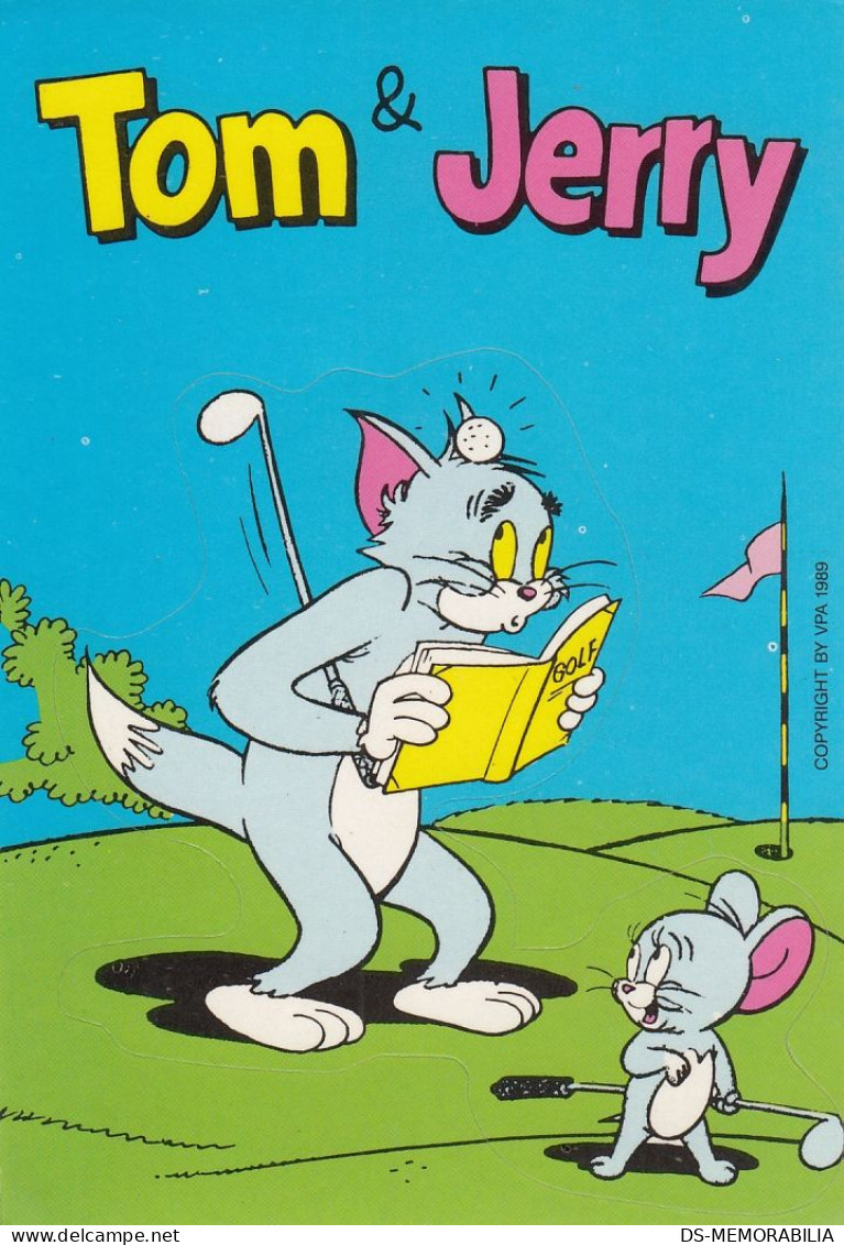 GOLF - Tom & Jerry Adhesive Postcard - Golf