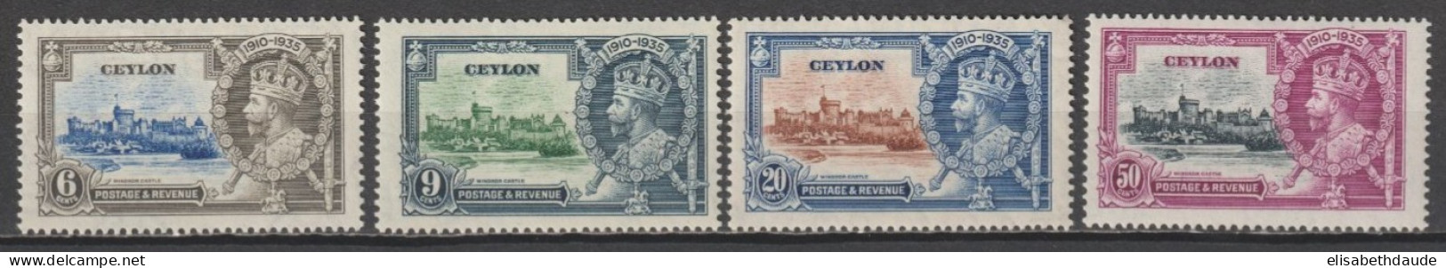 CEYLON - 1935 - SERIE COMPLETE YVERT N° 234/237 * MLH - COTE = 15 EUR. - Ceylon (...-1947)