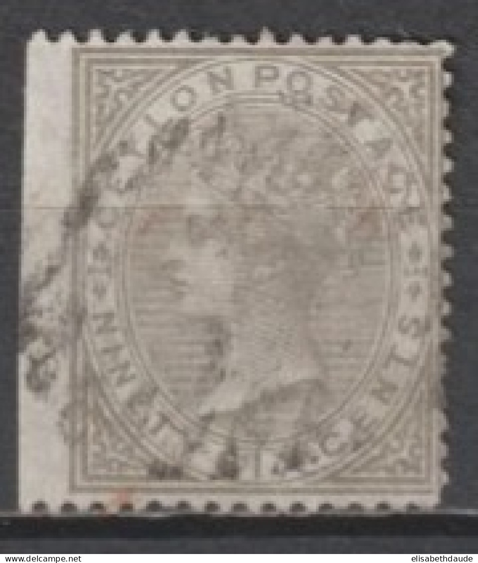 CEYLON - 1868 - YVERT N° 58 OBLITERE (PETIT PLI D'ANGLE) - COTE = 35 EUR. - Ceylan (...-1947)