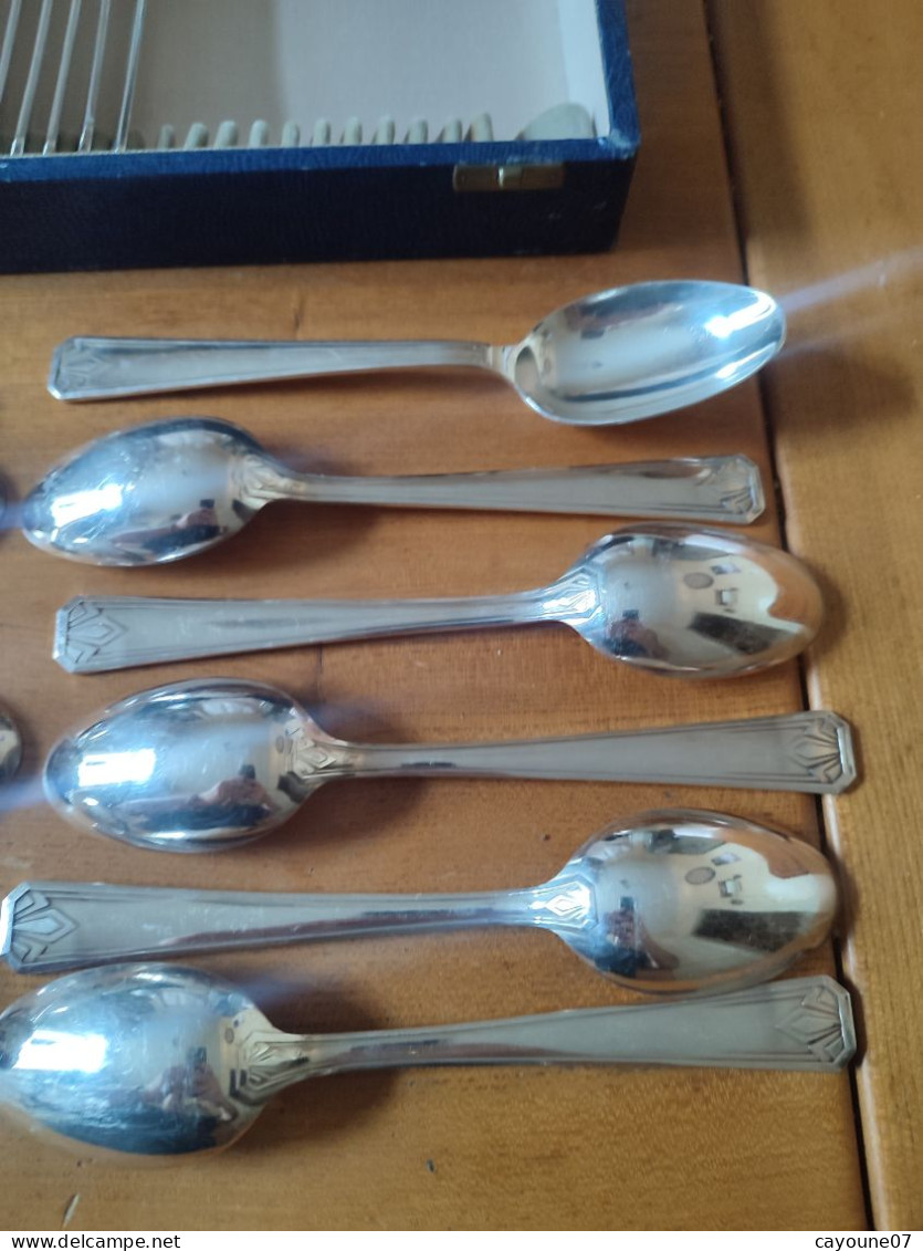 Argental  ménagère 36 pièces fourchette cuillères louche métal argenté art déco