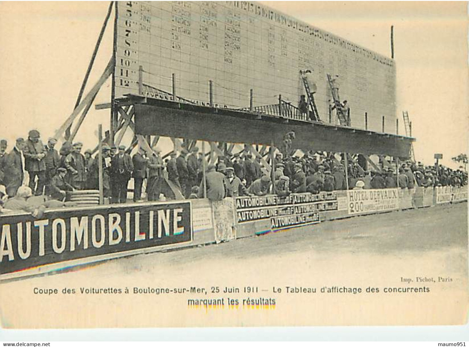 COUPE DES VOITURETTES A BOULOGNE SUR MER - TABLEAU D'AFFICHAGE DES CONCURRENTS MARQUANT LES RESULTATS - Grand Prix / F1