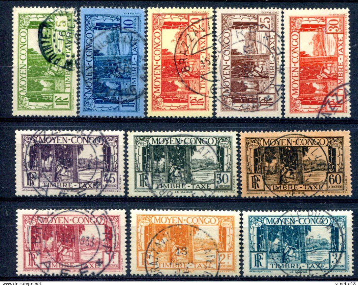Congo   Taxes   23/33 Oblitérés - Used Stamps