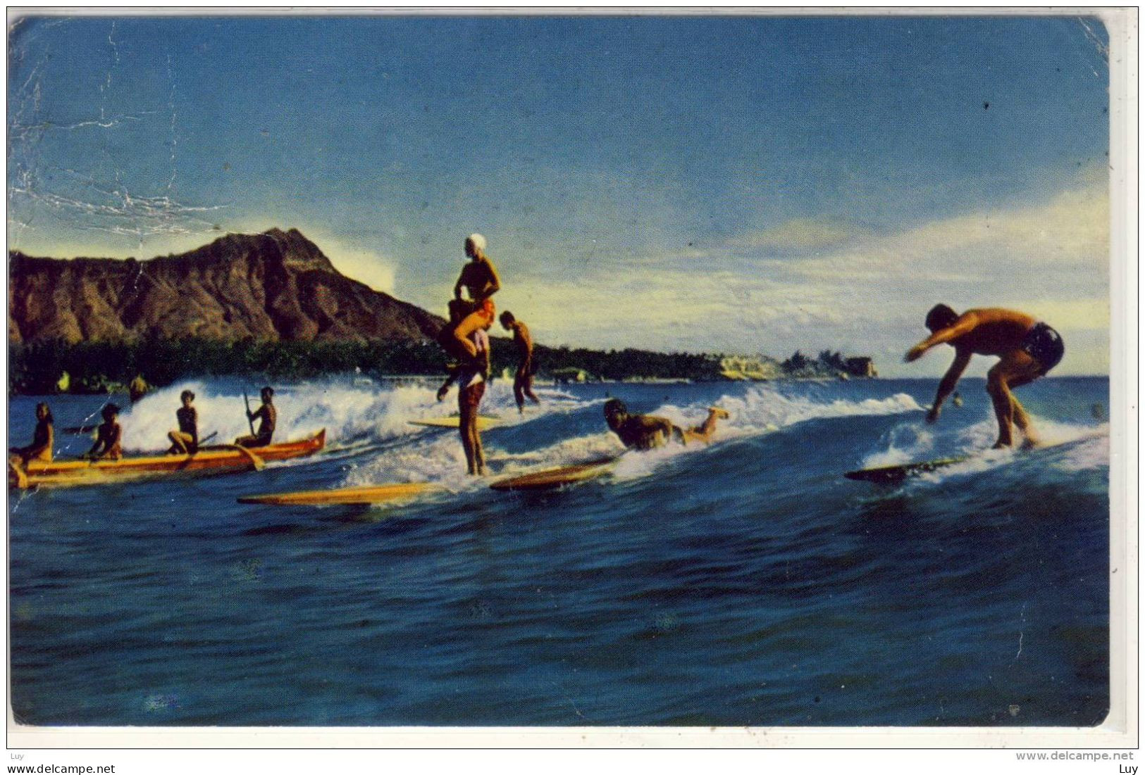 HONOLULU, Hawaii - Surfing Ab Beach Of Waikiki,  Used 1952 - Water-skiing