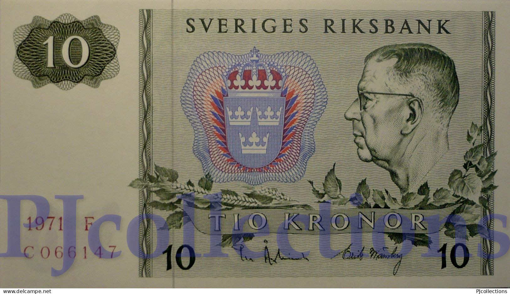 SWEDEN 10 KRONOR 1971 PICK 52c UNC - Suède