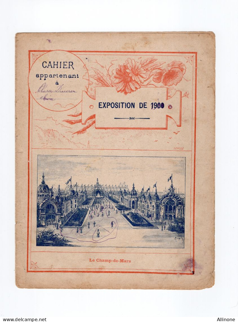 Protège Cahier Exposition Universelle  De Paris 1900 Le Champ De Mars Passable 3 Scans - Coberturas De Libros