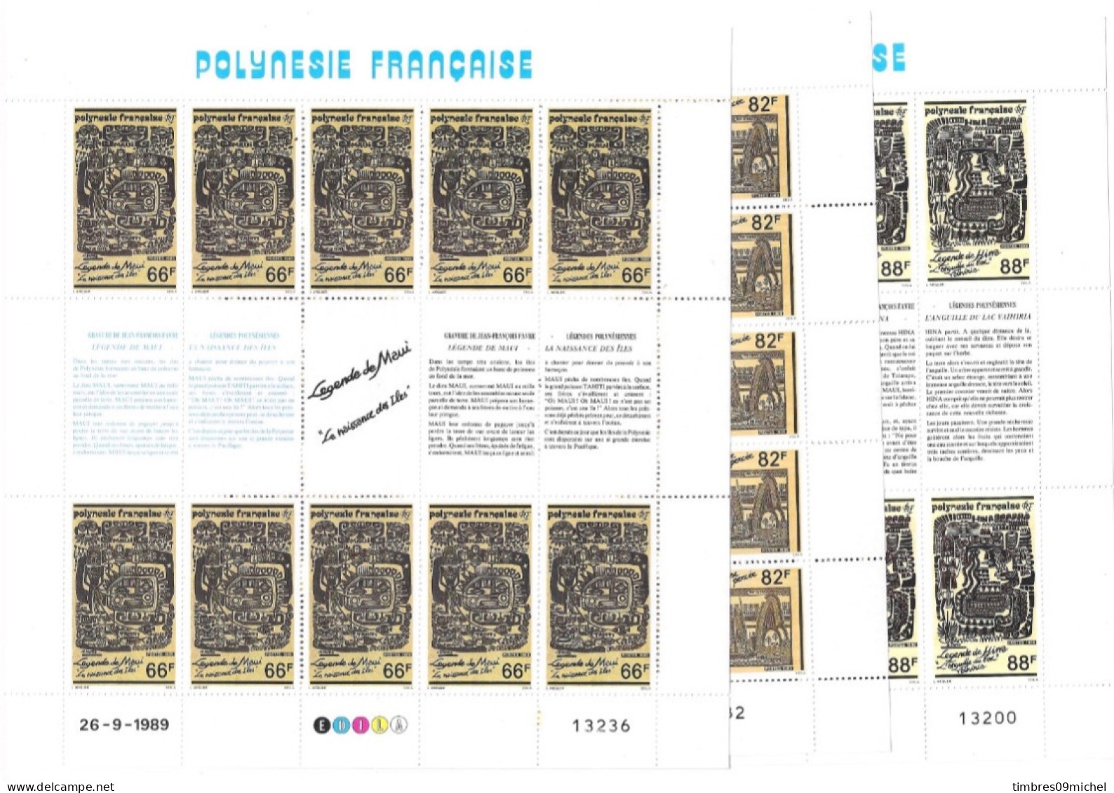 Polynésie N° F 347/49**feuillet Complet Neuf Sans Charnière - Booklets