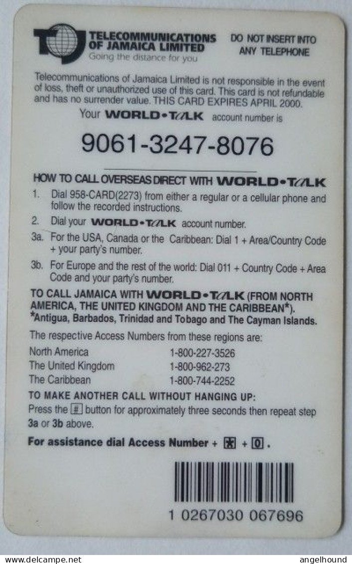 Jamaica World Talk $100  Prepaid - World Time Map - Giamaica