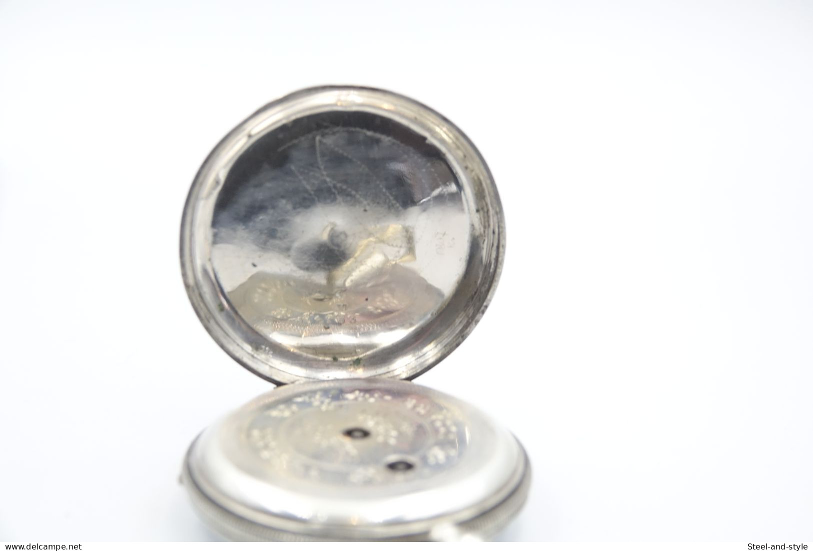 Watches : POCKET WATCH SOLID SILVER Key Winding Wide Dial Open Face 1880-900's - Original - Running - Taschenuhren
