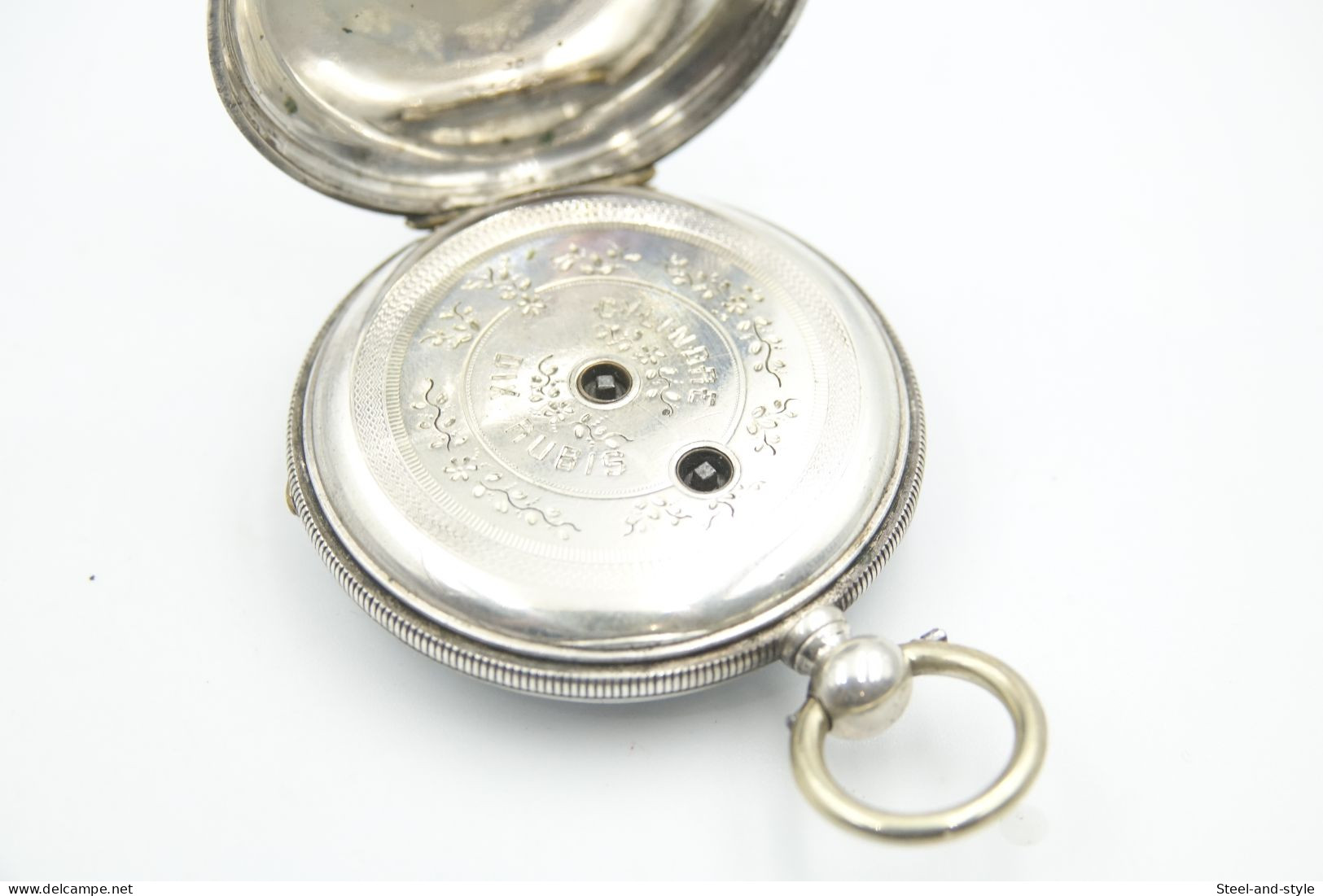 Watches : POCKET WATCH SOLID SILVER Key Winding Wide Dial Open Face 1880-900's - Original - Running - Montres Gousset