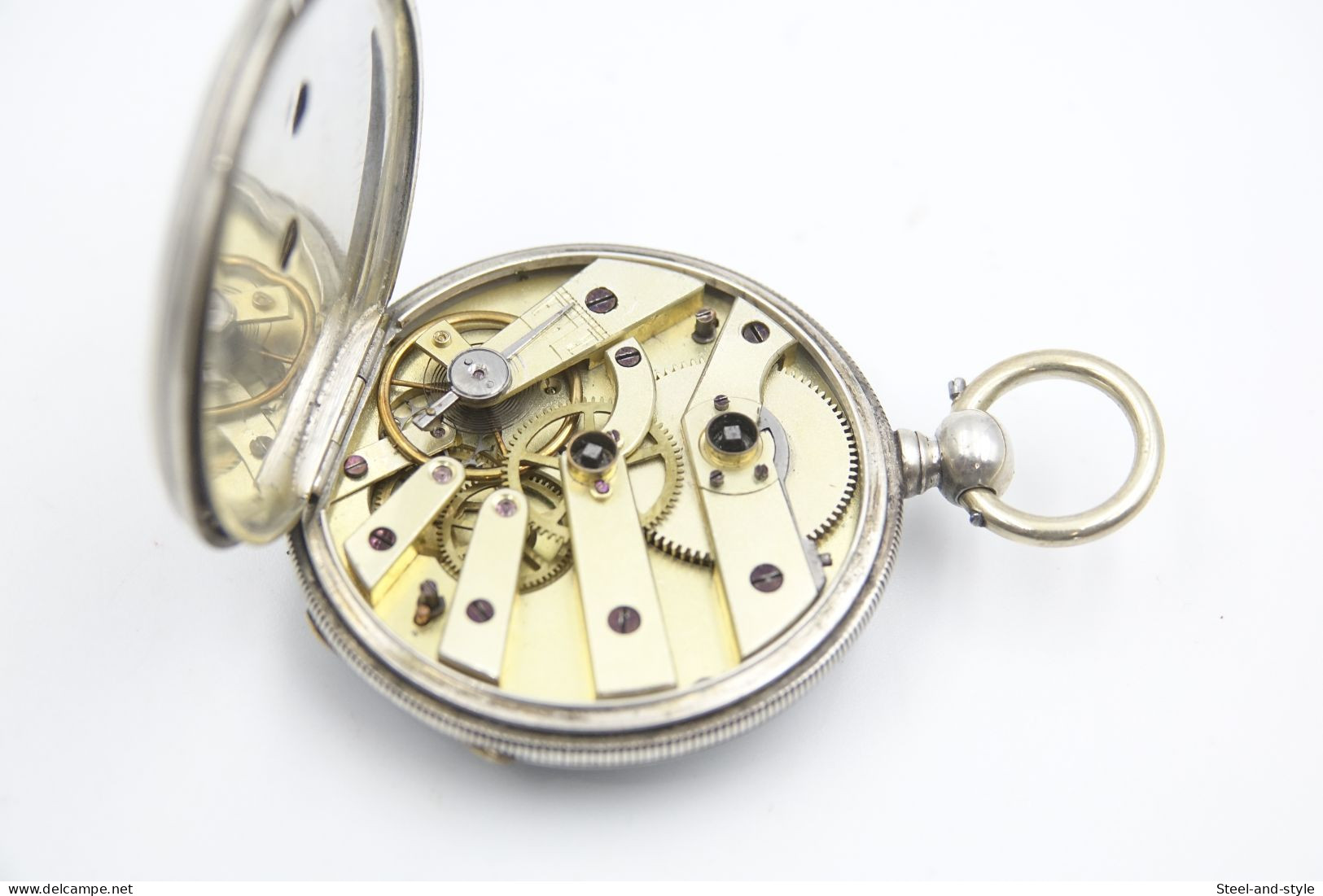 Watches : POCKET WATCH SOLID SILVER Key Winding Wide Dial Open Face 1880-900's - Original - Running - Orologi Da Polso
