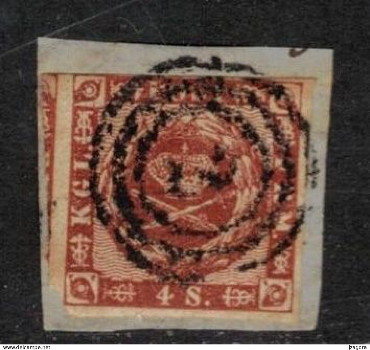 DENMARK DANMARK DÄNEMARK 1858 Mi 7  Wavy-lined Spandrels, Linierter Grund - Used Stamps