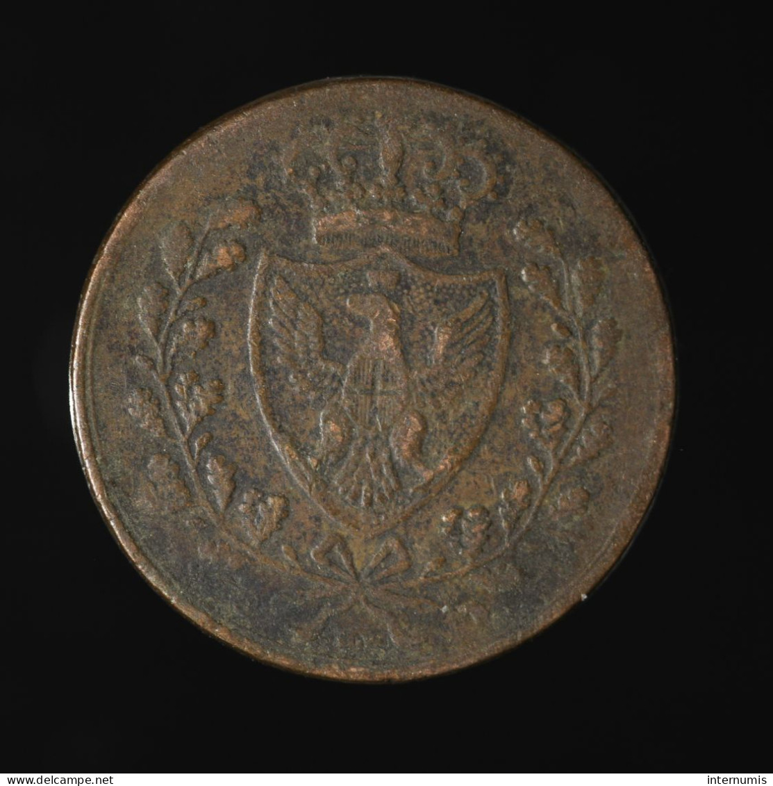 Scarce / Assez Rare Italie / Italy, Charles Felix, 5 Centesimi, 1826, Turin, Cuivre (Copper), TB+ (VF),
KM#127.1 - Piémont-Sardaigne-Savoie Italienne