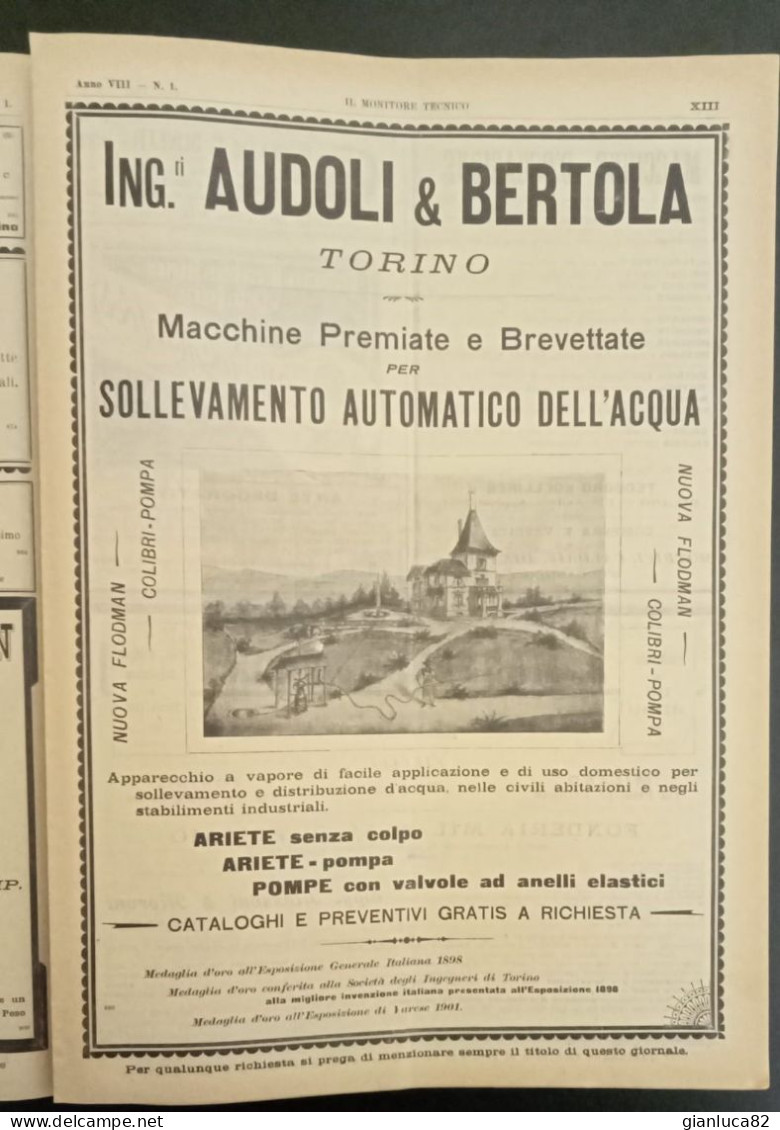 Rivista Il Monitore Tecnico Milano 1902 N.1 Ottime Condizioni (BV17) Come Foto  Ottime Condizioni Giornale D’ingegneria - Wetenschappelijke Teksten