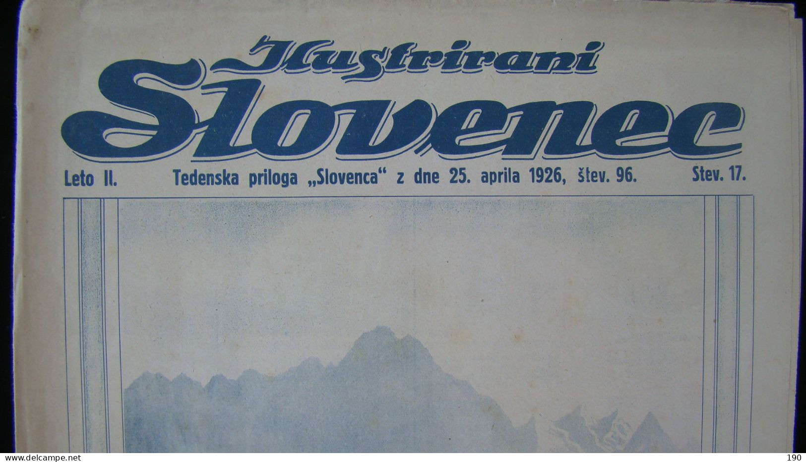 Newspaper Priloga Ilustrirani Slovenec,"Dezela Kranjska Nima Leps"ga Kraja,kot Je Z Okolsc"no Ta -podoba Raja..."Bled - Lingue Slave